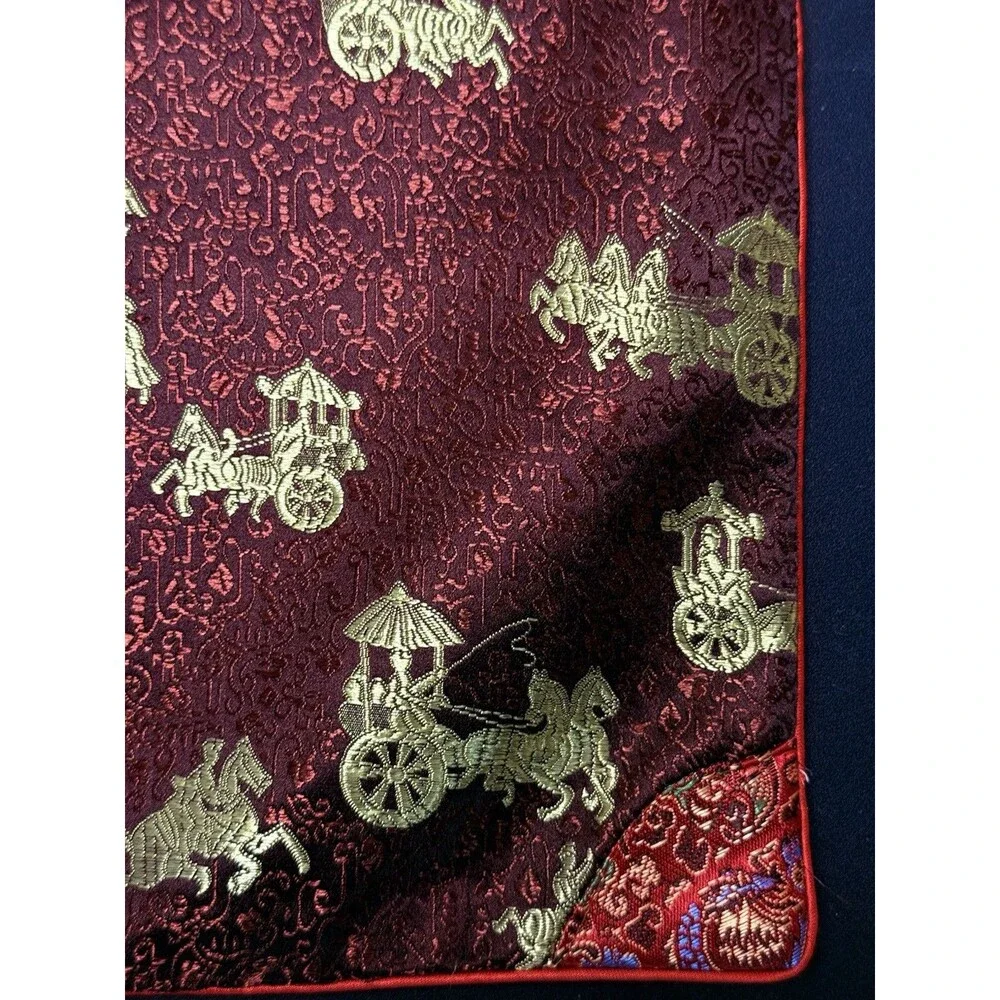NWOT Pillowcase Cover - Red Burgundy Gold Oriental Design 16 x 16